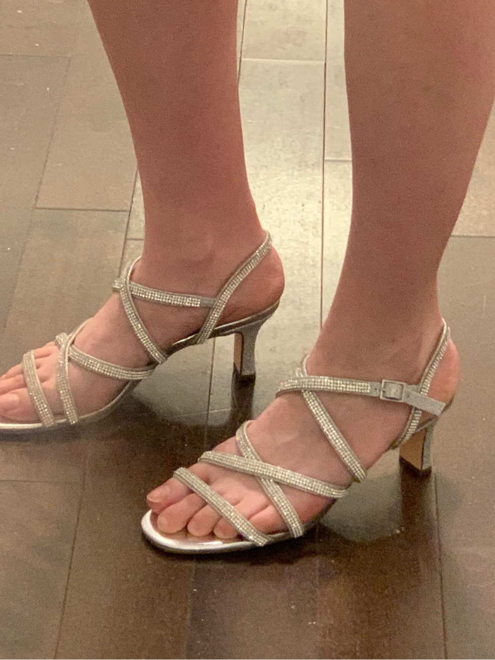 Nina Silver Rhinestone Bloom Sandal